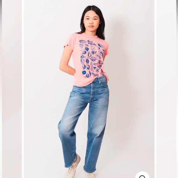 NWT Mother Denim The Dodger Flood Loose Fit Jeans in Mediterranean Muse Blue 28 - Picture 1 of 8